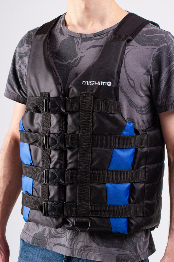 Жилет спасательный MISHIMO PRO Премиум качества Черно-синий в Владивостоке