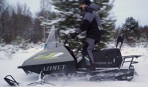 Миниснегоход Бурлак Азимут 20 л.с. , эл.запуск, реверс, тормоз гидравл, капот серый в Владивостоке