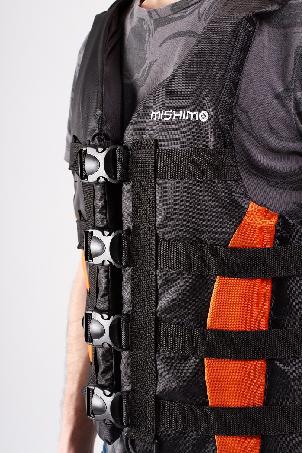 Жилет спасательный MISHIMO PRO Премиум качества Черно-оранжевый в Владивостоке