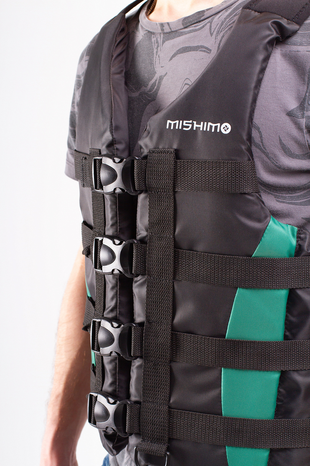 Жилет спасательный MISHIMO PRO Премиум качества Черно-зеленый в Владивостоке