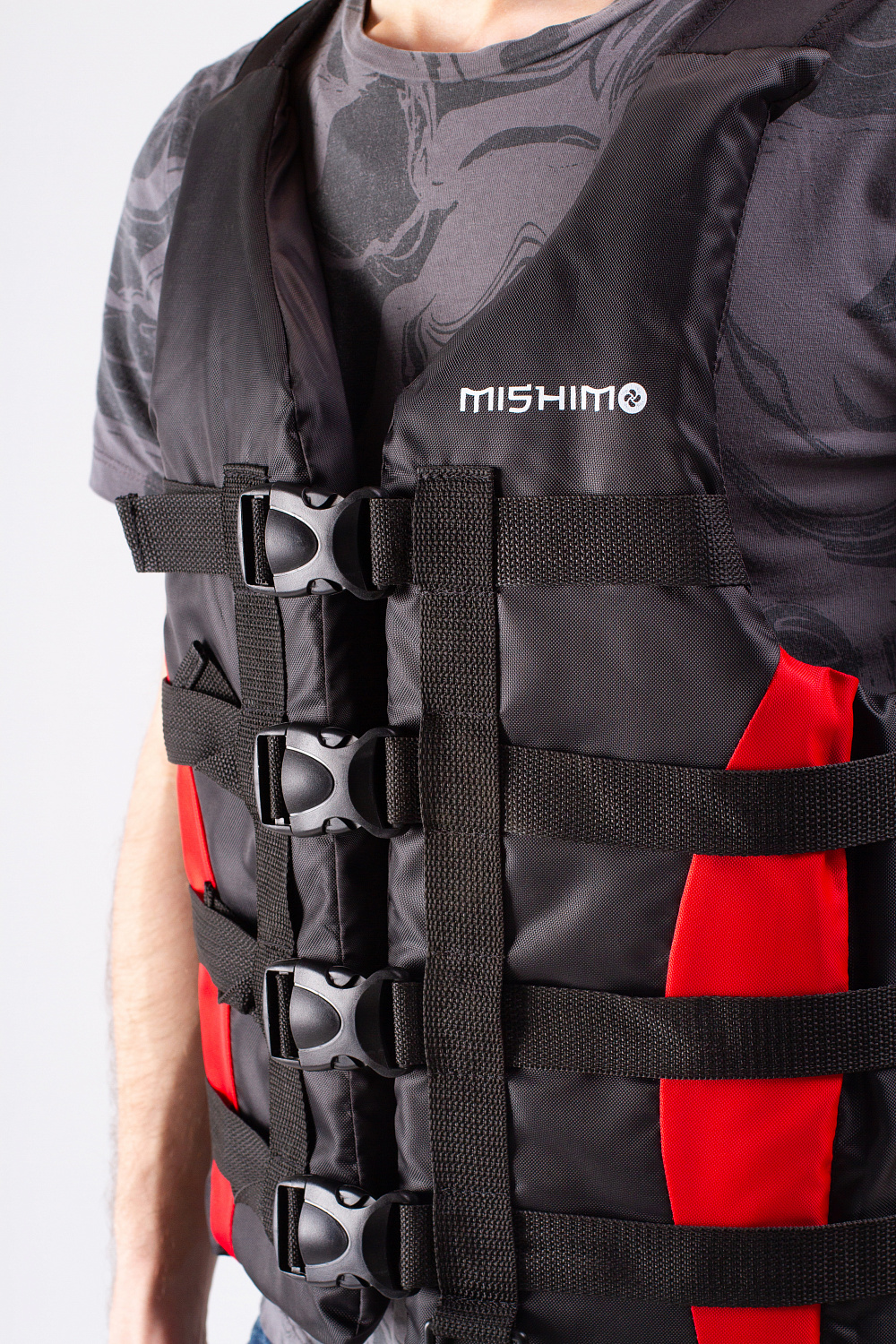 Жилет спасательный MISHIMO PRO Премиум качества Черно-красный в Владивостоке